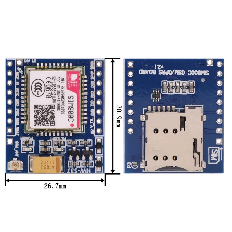 Модуль GSM GPRS SIM800C, для микроконтроллера 51/STM32, TTS, DTMF