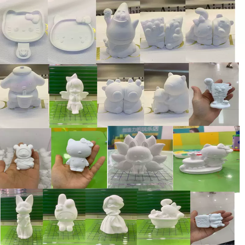 Маленькая объемная раскрашенная кукла, ручная работа, в 3D-формате, интернет‑фигура, граффити
