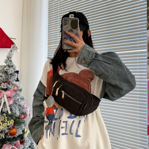Waist Pack Student Chest Bag Sports Cross-Body Waist Bag Female Bag Large Capacity Single Shoulder Waist Bag