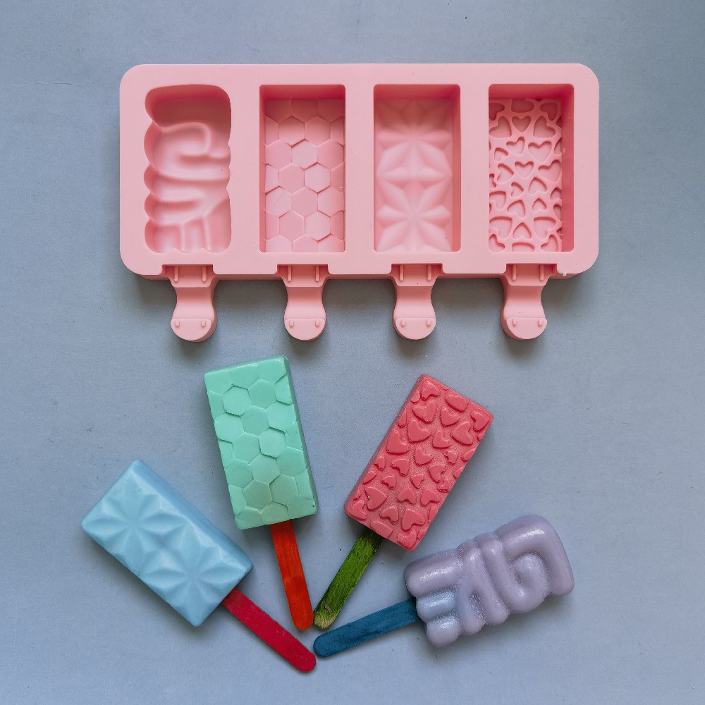 4 Lian Love Crystal Ice Cream 269 Helado Molde de silicona Postre Paletas de hielo Hacer suministros para fiestas de verano