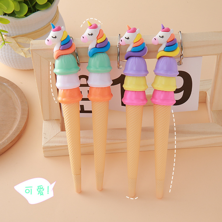 Unicorn Haagen-Dazs bolígrafo de góner papelería creativa estudiante dibujos animados cono pluma de agua pluma de firma de oficina