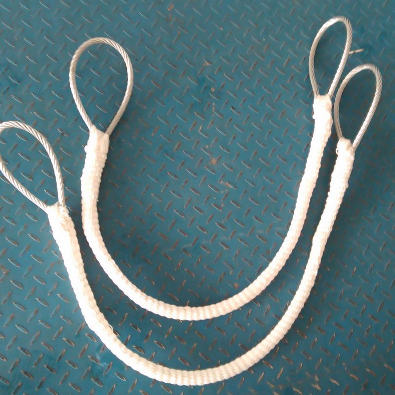 6*19 镀锌钢丝绳24mm4m 加护套钢丝绳吊具 尼龙包钢丝绳