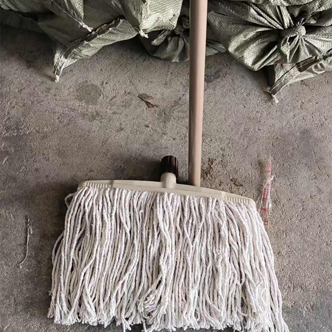 120cm iron 36 times white line cotton mop cleaning mop school building factory cotton mop mop