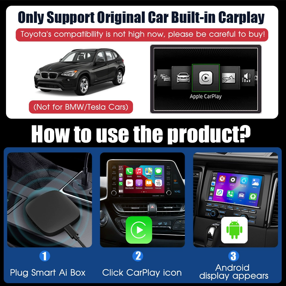 USB-проводной к беспроводному CarPlay | Android Auto | Android 13.0 коробка для взаимодействия автомобиля