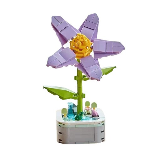 Compatible LEGO brick flower pot rose plant small particle educational assembly toy girlfriend gift cross-border wholesale