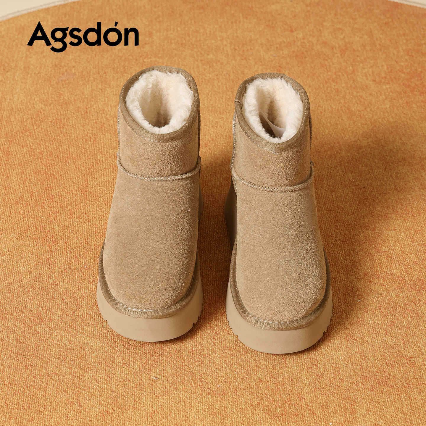 Botas de nieve de fondo grueso para mujeres 2025 nuevas botas de invierno de algodón de pan grueso botas de lana casuales