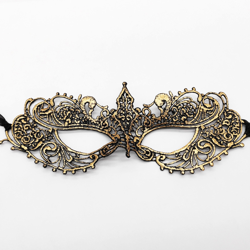 Transfronterizo exclusivo estampado máscara de encaje grueso mitad cara fiesta Halloween máscara de maquillaje vestido sexy máscara de ojos TK