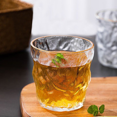 冰川紋玻璃杯冰川杯家用磨砂玻璃水杯ins風高顏值大容量啤酒杯