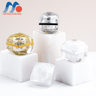 Hot selling spot acrylic multi-side cut corner square bottle trial small sample bottle bottled skin care products packaging materials