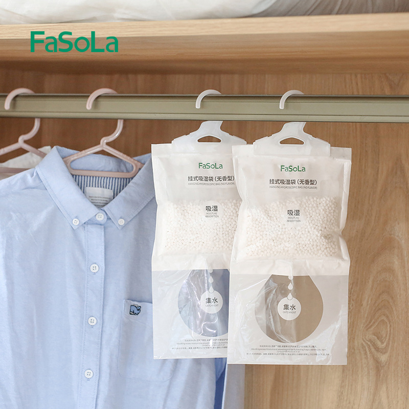 FaSoLa Hanging Dehumidifying Bag for Wardrobes, Room Mold-Proof Box, Desiccant & Moisture Absorber&mdash;Ideal for Indoor Use and Fragrant Air Freshening
