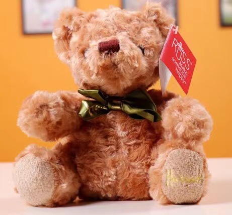 Oso de peluche de juguete bufanda de seda oso de peluche muñeca oso muñeca boda grab máquina muñeca de trapo chica regalo de cumpleaños