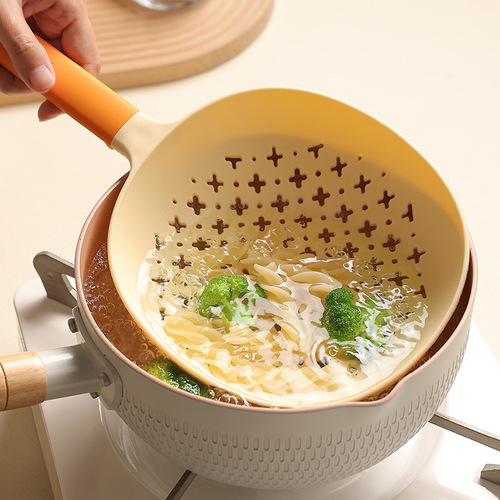 Patent high-temperature resistant sink strainer large size household draining long-handled net scoop for dumplings and jiaozi plastic strainer spoon