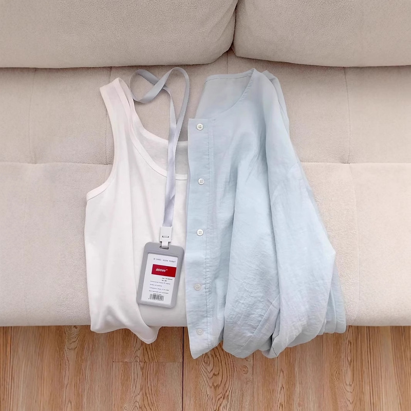 Brand Export ~ Cut Label Counter French Round Neck Shirt Sun Protection Jacket Women's Light and Breathable Design Top