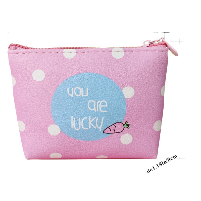 Estilo coreano fresco dibujos animados cremallera monedero corto cartera chica corazón lindo estudiante portátil caso clave