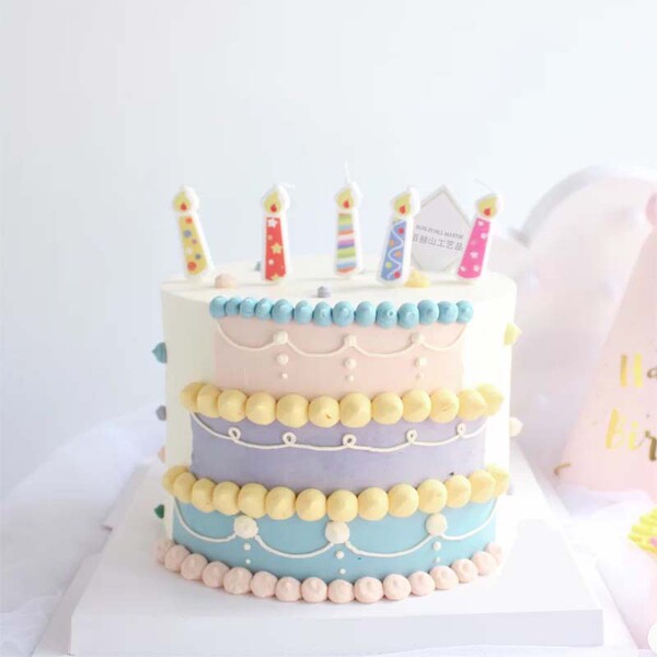 5 candles creative cake decoration Japanese Korean style letters…