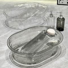 洗濯とこすり一体型洗濯板洗濯桶プラスチック洗面器家庭用バスルームトイレ耐久性のある多機能大型透明プラス
