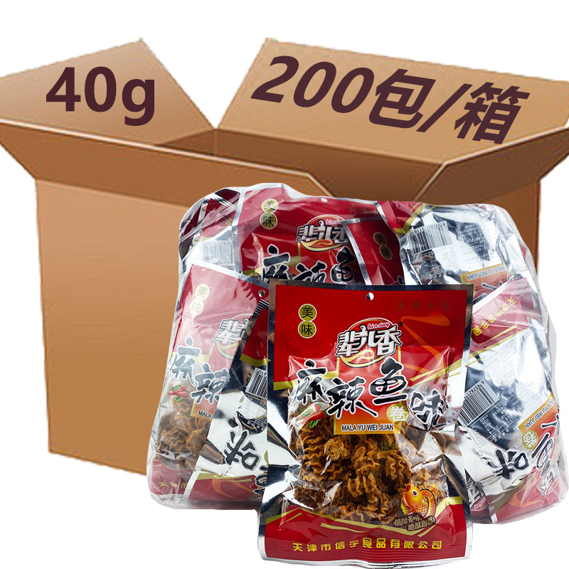 매운 생선 맛 롤 [40g 매운 맛] 200 팩 (상자)