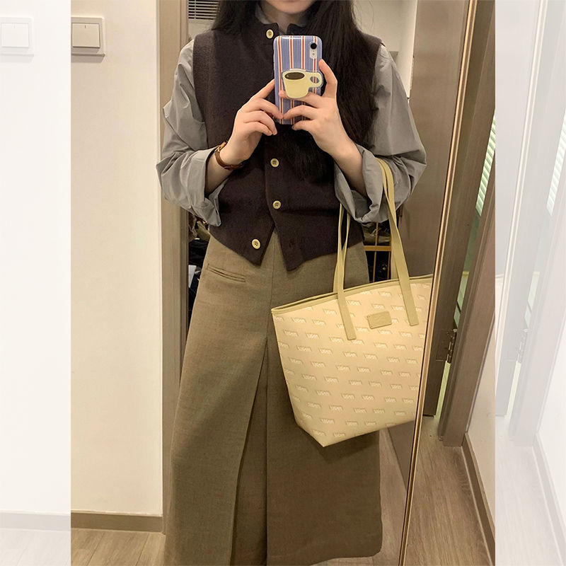 秋装搭配一整套小个子港风复古咖色马甲衬衫韩剧穿搭三件套装裙|undefined