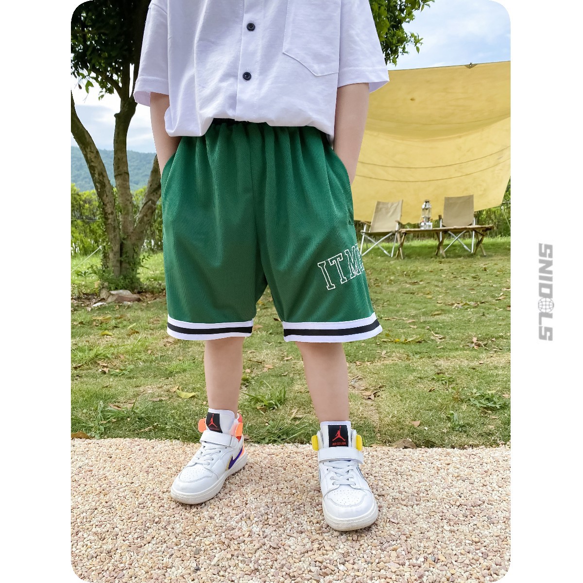 2116 side Embroidery Mitton Breathable fabric Basketball shorts