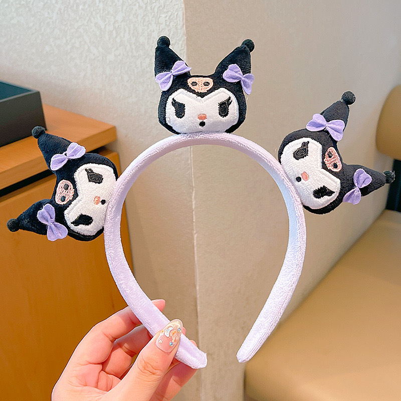 Otoño y invierno lindos bandas de cabello de ranas para mujeres máscaras faciales para lavar la cara dibujos animados de peluche bandejas de cabello extrañas tarjetas de cabello al por mayor