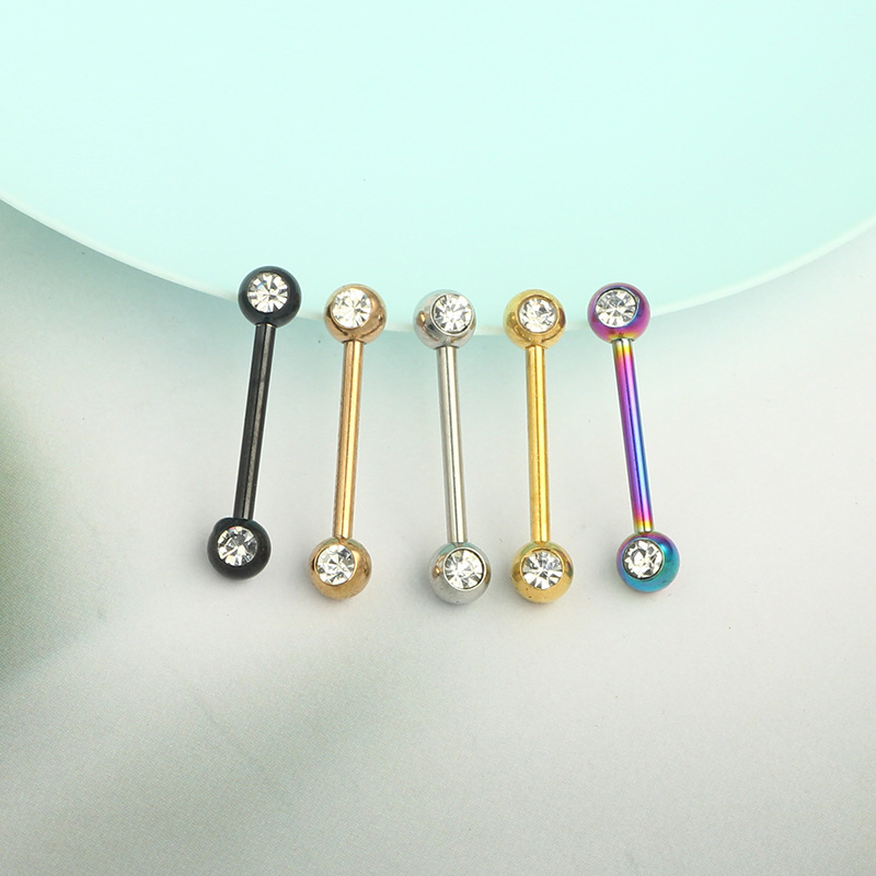 Classic Star 316L Stainless Steel Ball Frosted Nipple Ring Tongue Barbell Nipple Barbell Hot Selling Body Piercing Jewelry detail image 4
