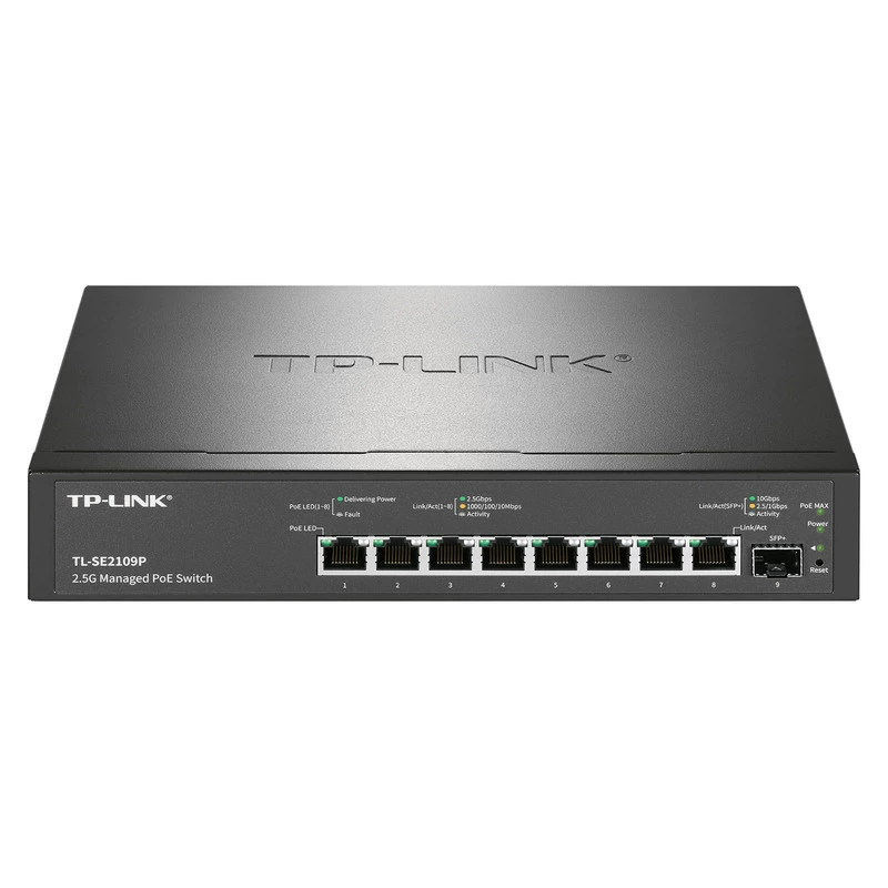 TP-LINK 10-гигабитный оптический плюс 8 портов 2.5GPoE коммутатор корпоративная сеть шунт TL-SE2109P