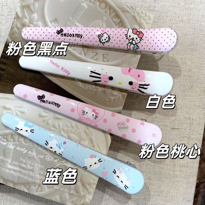 夏季新款猫咪粉色长条鸭嘴夹发夹日系甜美少女风鸭嘴夹发卡发饰夹|undefined