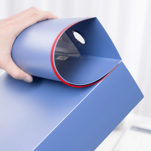 Deli A4 Velcro File Box Office Supplies Information Box Large Capacity Test Paper Organizing File Box Accounting Voucher Box