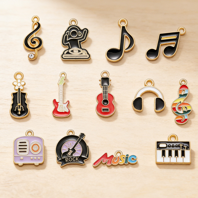 Music Instrument Series Mixed Alloy Enamel DIY Accessories Backpack Pendants Handmade Pendant Jewelry Materials Music Instrument Series Mixed Alloy Enamel DIY Accessories Backpack Pendants Handmade Pendant Jewelry Materials