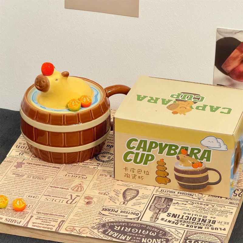 【原创】杯子伴手礼马克杯高颜值卡皮巴拉陶瓷杯可爱水豚水杯创意|undefined