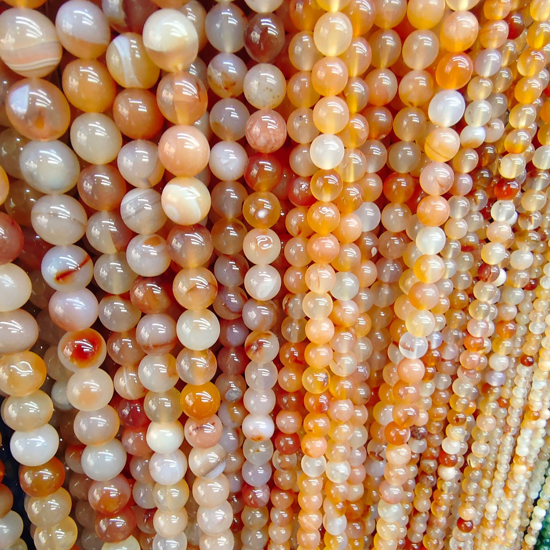 Transmisión en vivo optimizada, cuentas sueltas de ágata rayada, cuentas redondas de ágata de pavo real, joyería DIY hecha a mano, cuentas de ágata, cadena de cuentas