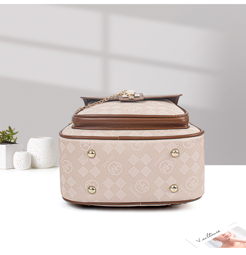 Rucksack Damentasche Feste Form Rucksack im koreanischen Stil Bedruckter Damen-Reiserucksack Große Kapazität Schultasche_voghion.com