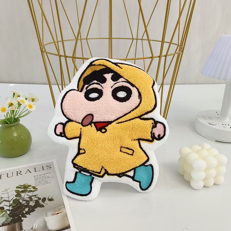 クレヨンしんちゃんハンドタオル厚みのあるコーラルベルベット刺繍かわいい漫画ソフト吸収性糸くずの出ないハングハンドタオル|undefined