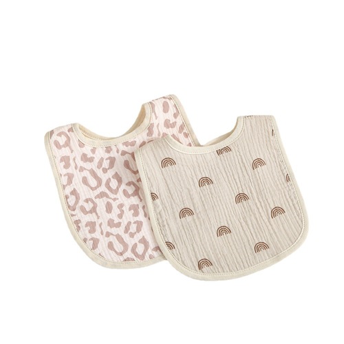 Korean style 6-layer cotton gauze U-shaped bib Zou Zou cloth saliva napkin rice bib newborn bib baby anti-vomiting milk towel