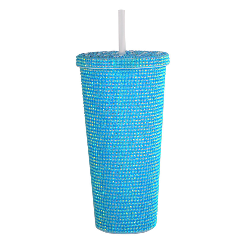 プラスチックカップ新型二重クリエイティブグラデーションマーメイドテールストローカップドリアンカップメッキカラースパンコールカップ|undefined