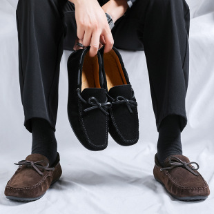 Frosted Men's Classic Versatile Breathable Loafers Fashionable Casual Slip-On Trendy 44320-R