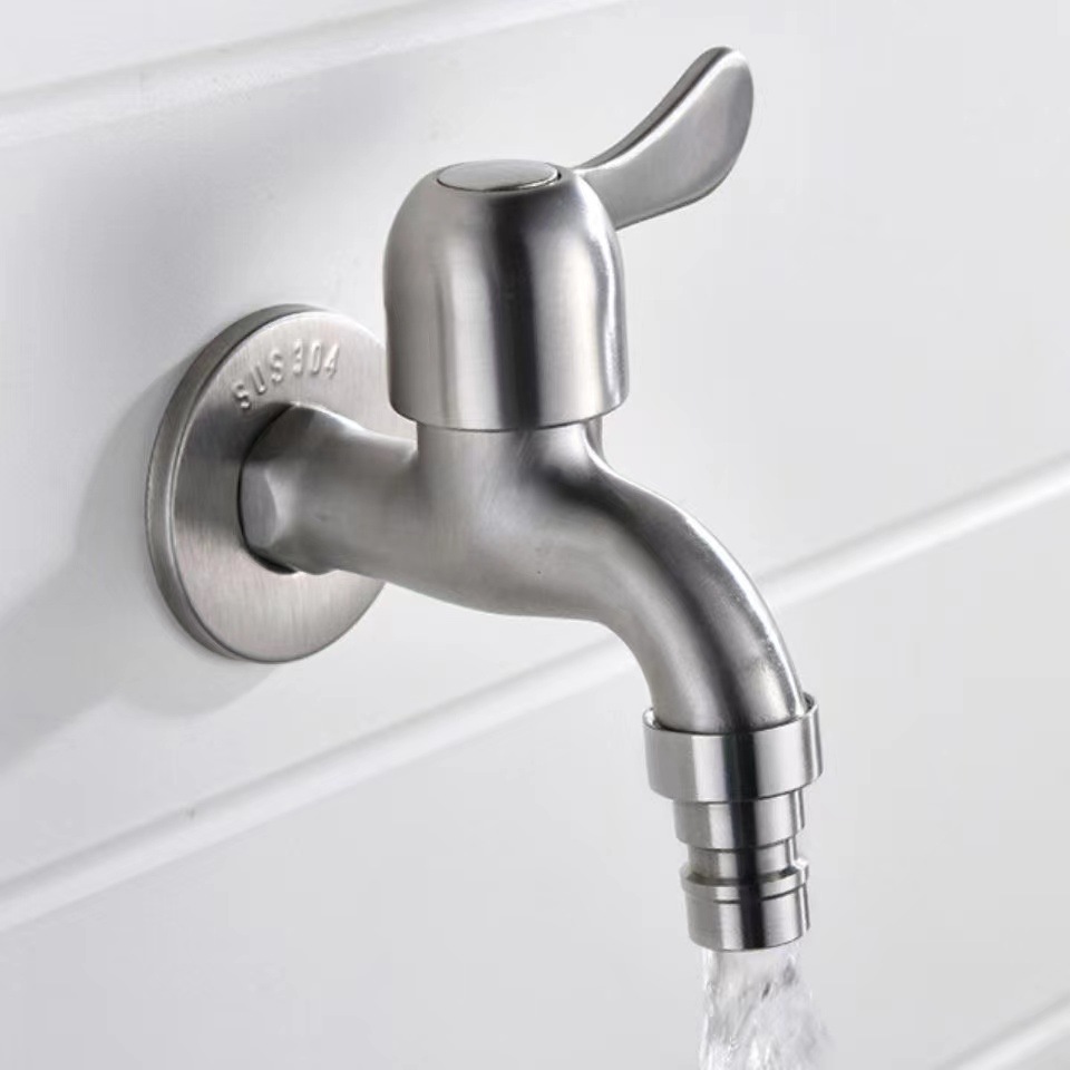 Stainless steel faucet, 4-point household mop sink, extended outdoor anti-freezing and anti-cracking quick-opening 304 washing machine faucet undefined