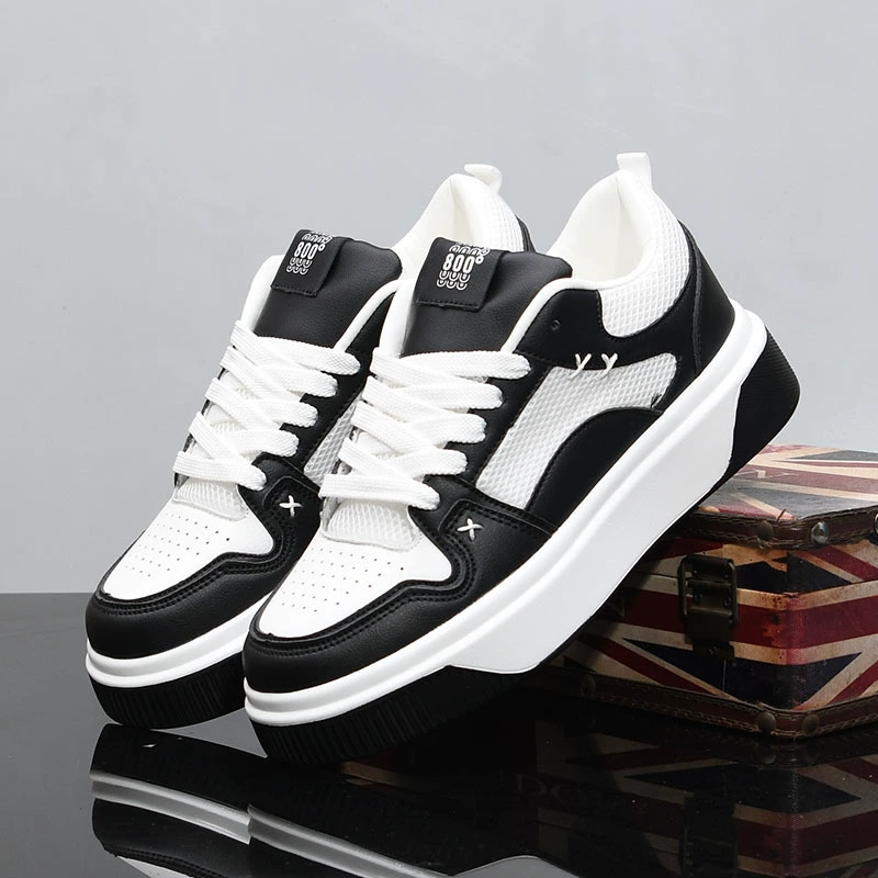 Новая летняя мужская обувь, белые туфли на толстой подошве, увеличивающие рост, сетчатые дышащие модные повседневные кроссовки, туфли для папы 2518