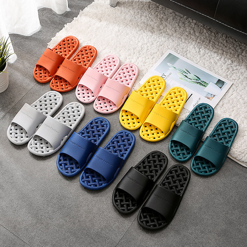 Hotel slippers wholesale bathroom leaking slippers home couple simple home bathing slippers bathroom hollow anti-slip