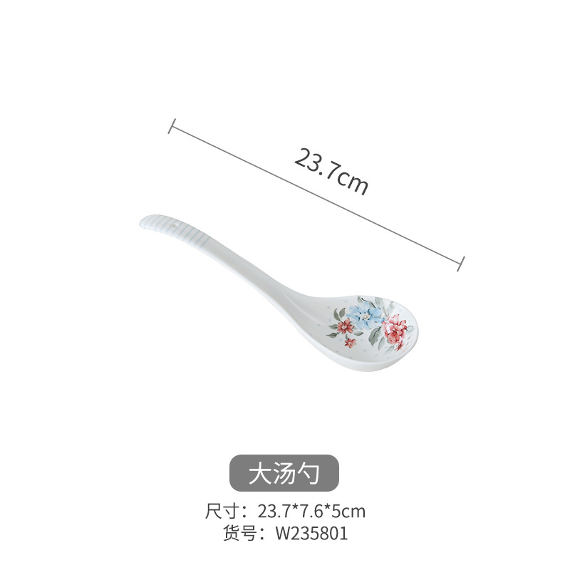 Flores románticas de alto valor de hueso de porcelana cubiertos set platos cucharas casamiento nuevo set de cubiertos de cerámica palillos set