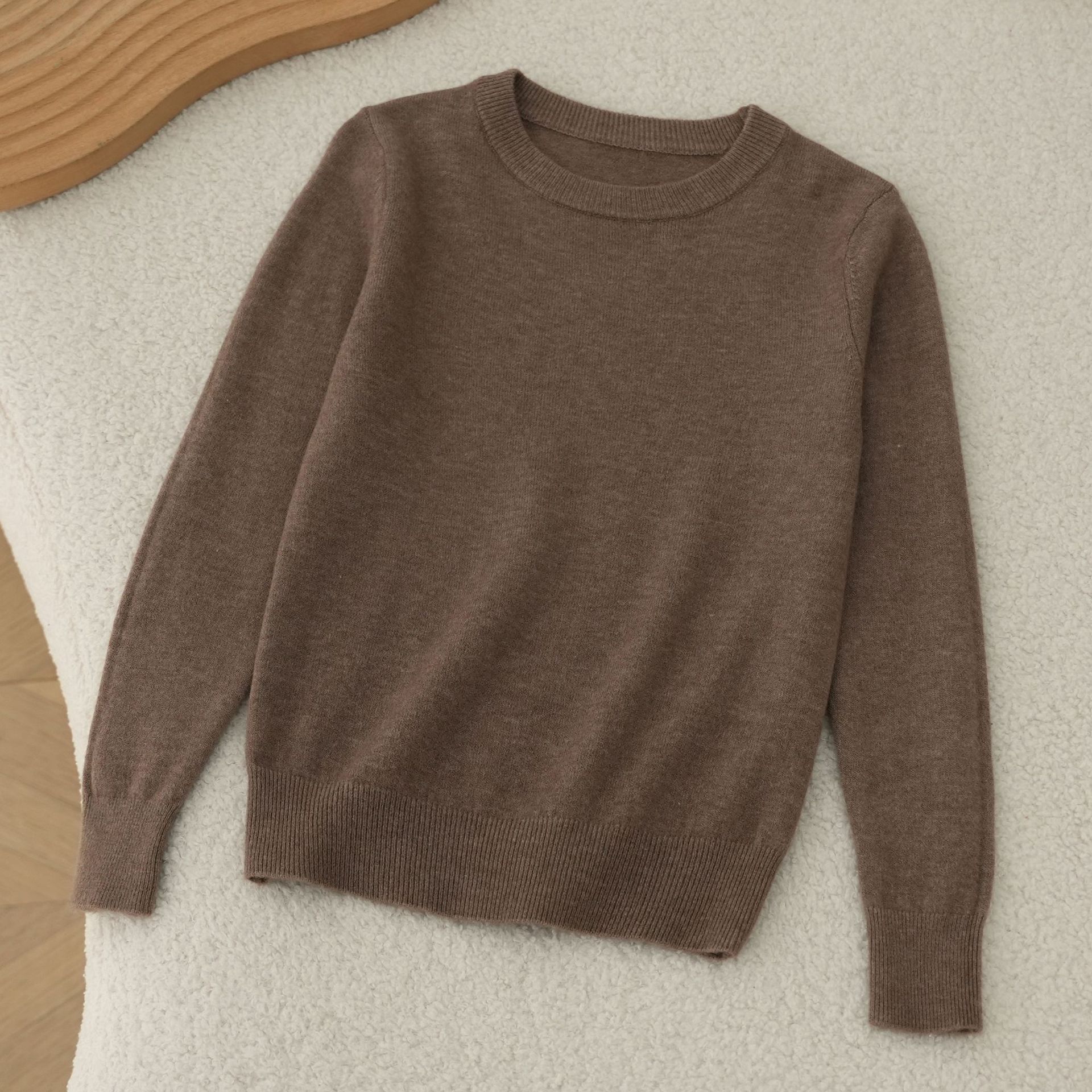 Otoño y invierno suéter de lana de niños de cuello redondo jersey de punto suéter de niño de color sólido chaqueta interior delgada