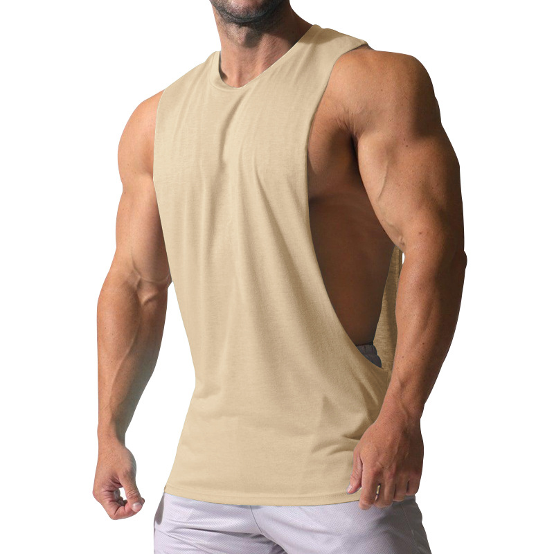 210g Weight Sleeveless Sleeve Length Cotton Blend, Polyester Fabric Type Regular Top Length Racerback Tank Tops Tops Type Casual Occasion Round Neck Neckline Loose Fit Type Solid Color Pattern Summer Season Men's Gender Simple Style Style Wholesale Men's Simple Style Solid Color Sleeveless Men's Tops 27