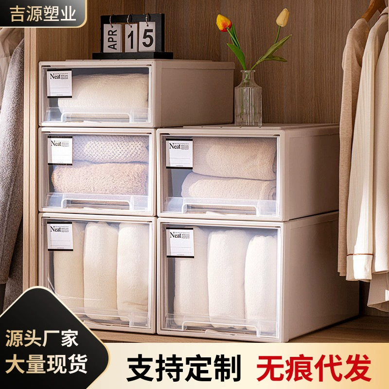 Ящик для хранения ящика шкафа можно наложить на прозрачный ящик большой емкости для хранения бытовое Нижнее белье ящик для хранения носков оптом