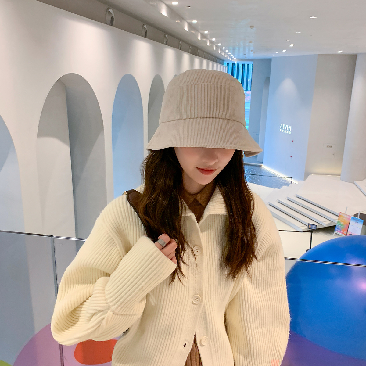 Pure Color Hat Korean Fashion Trend Split Corduroy Fisherman Hat display picture 4