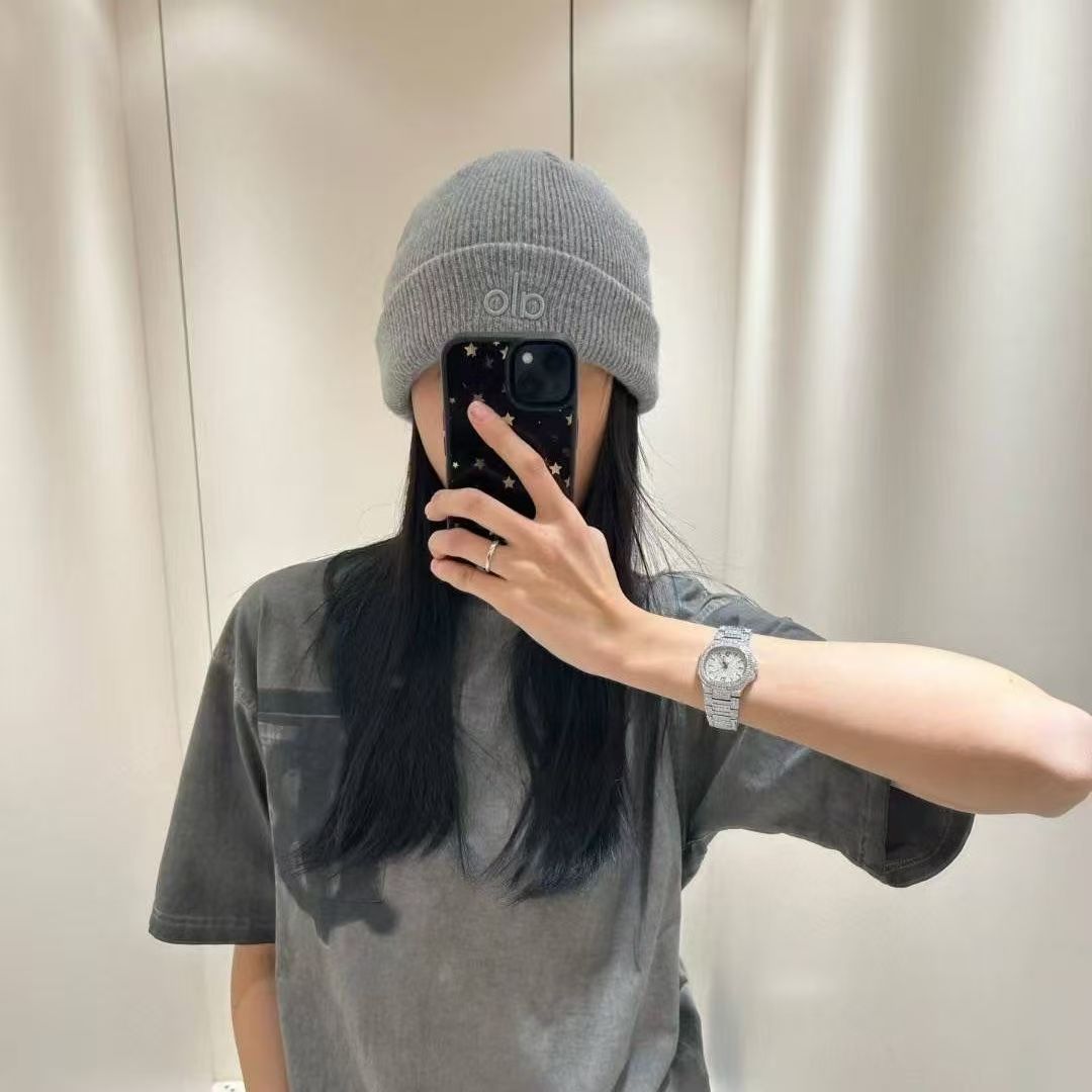 가을 겨울 신상 패션 알파벳 alo 백합 털모자 구미 캐주얼 보온 냉모 남녀 동