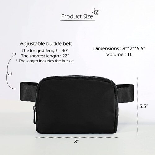 Cross-border lulu same style waist bag nylon waterproof chest bag outdoor versatile crossbody men's and women's sports running mobile phone bag