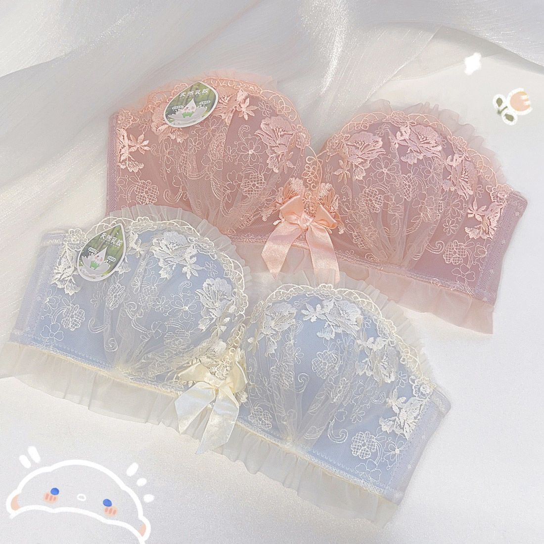 Ropa interior, pechos pequeños para mujer, engrosamiento, encaje sexy, sin anillo de acero, ajuste anti-flacidez para estudiantes, traje de sujetador