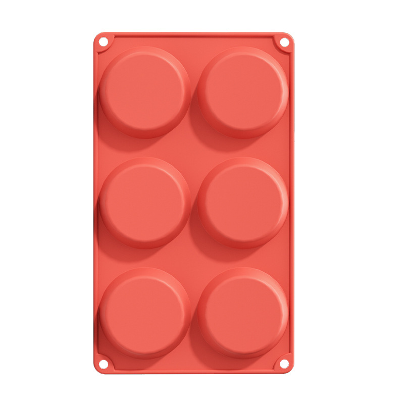Amazon Hot Six-even Cylindrical Handmade Soap Mold Food Grade Silicone Household Microwave High Temperature Chocolate Mold