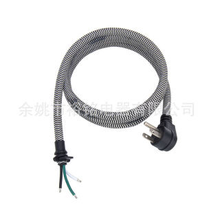 黑白波紋編織電源線 美規三插 DIY 設備供電線 家電改裝連接線