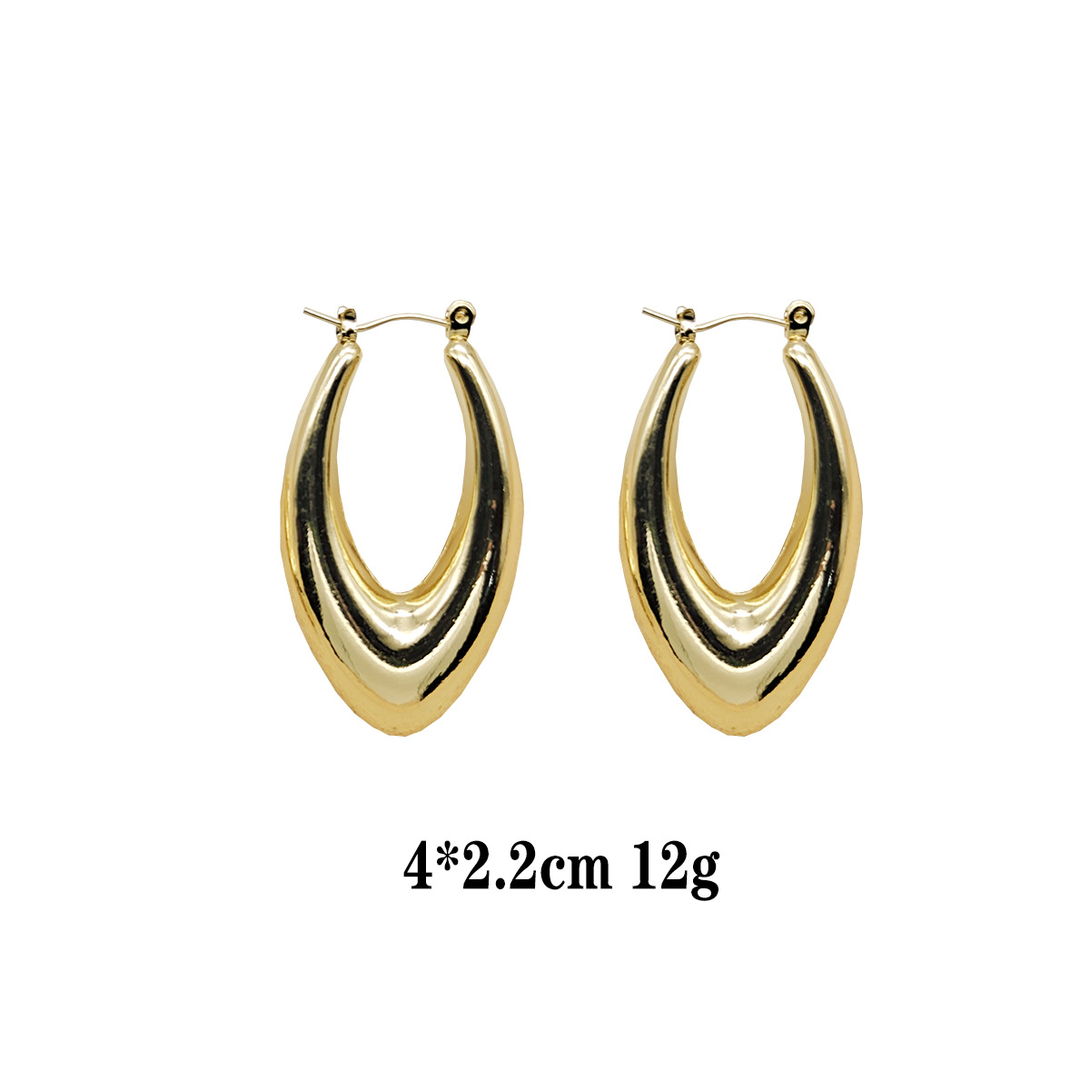 Pendientes de moda europeos y americanos Pendientes calientes Pendientes chapados en oro de lujo ligero Pendientes brillantes que no se desvanece Bola de oreja dorada transfronteriza image 12